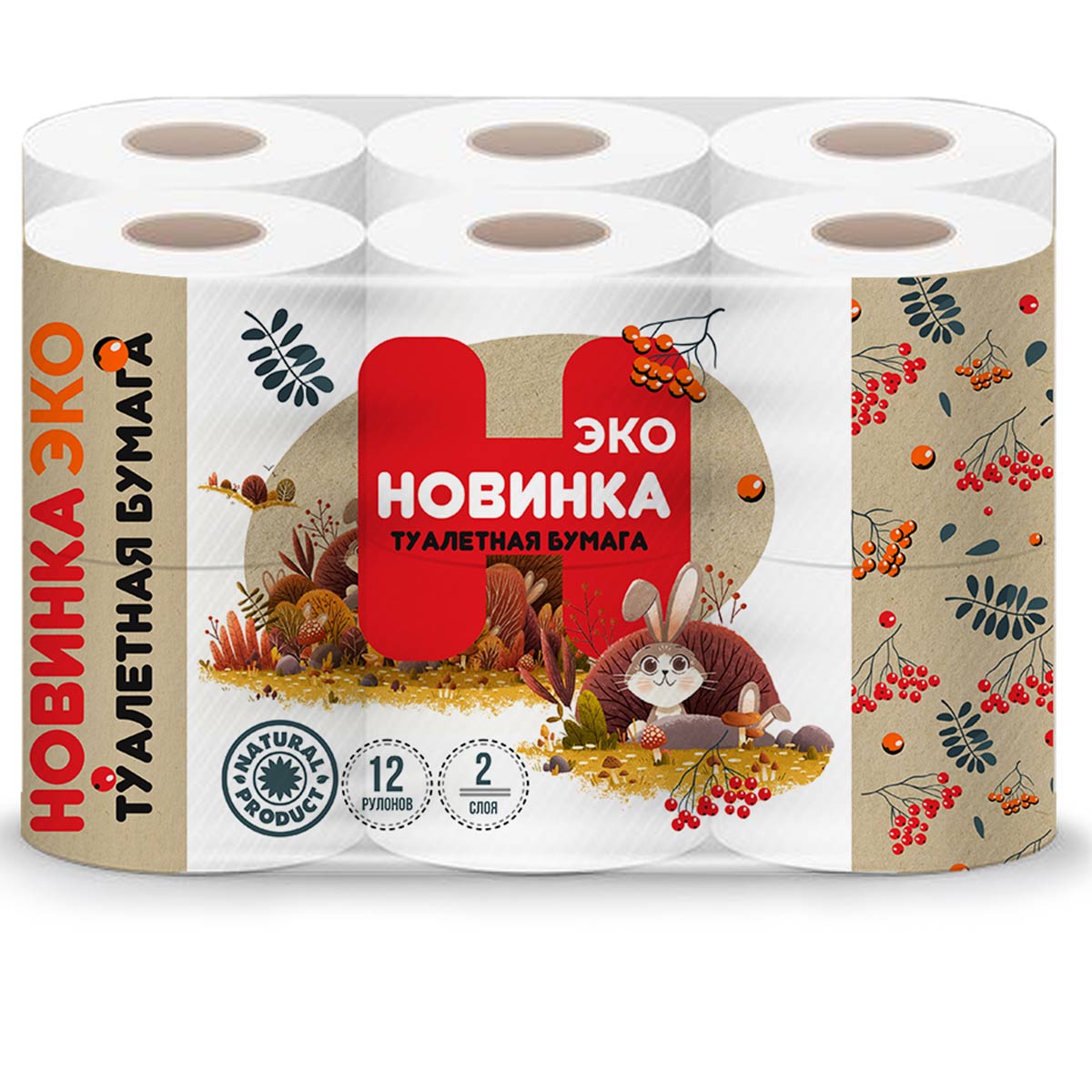 Краснодар — Туалетная бумага  «Новинка ЭКО» 2 слоя белая оптом.